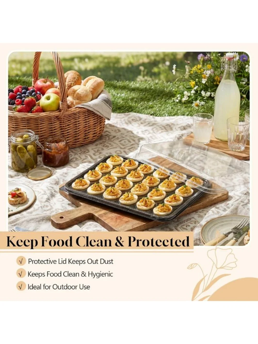Extra Large Deviled Egg Containers with Lids - 10 Pack, Food Safe & BPA-Free